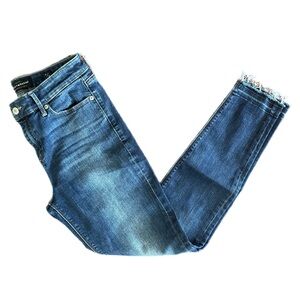 Lucky Brand Medium Wash Released Raw Hem Skinny Jeans